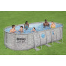 Каркасный бассейн BESTWAY POWER STEEL Ротанг 549х274х122см, 13430л + фильтр-насос 5678 л/ч, лестница, тент 56716 BW